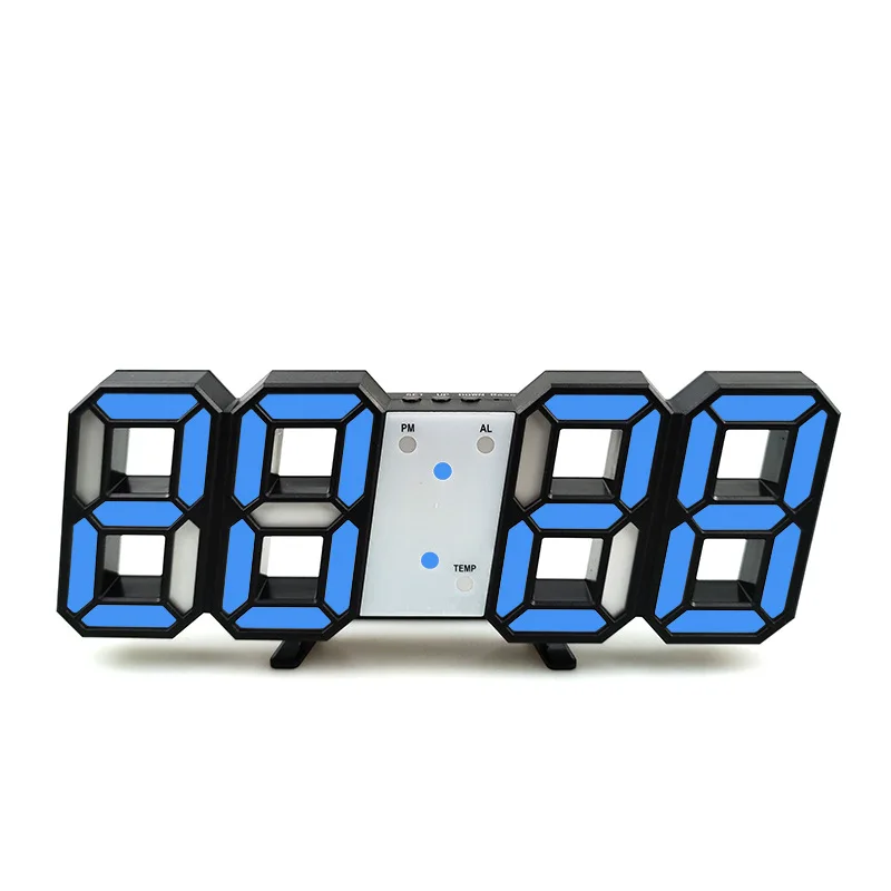 3D светодиодный настенные часы Современный цифровой контроль звука Настольный