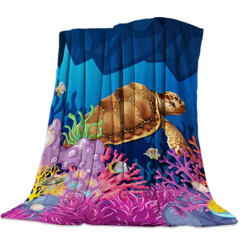 Marine Pattern Underwater Reef Coral Turtle Spring and Autumn Soft Flannel Blanket Office Siesta Blanket Sofa Bed Blanket
Marine Pattern Underwater Reef Coral Turtle Spring and Autumn Soft Flannel Blanket Office Siesta Blanket Sofa Bed Blanket