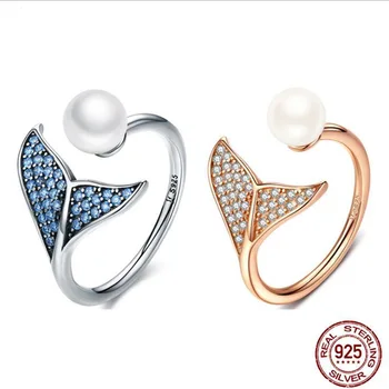 Hot Sale 2019 Mermaid Tail Cubic Zircon 925 Sterling Silver Rings For Women Engagement Freshwater Pearl Adjustable Ring Gifts
Hot Sale 2019 Mermaid Tail Cubic Zircon 925 Sterling Silver Rings For Women Engagement Freshwater Pearl Adjustable Ring Gifts