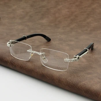 Vazrobe Luxury Wood Eyeglasses Frames Men Women Unisex Rimless Glasses Male Diamond Handmade Spectacles for Optical
Vazrobe Luxury Wood Eyeglasses Frames Men Women Unisex Rimless Glasses Male Diamond Handmade Spectacles for Optical