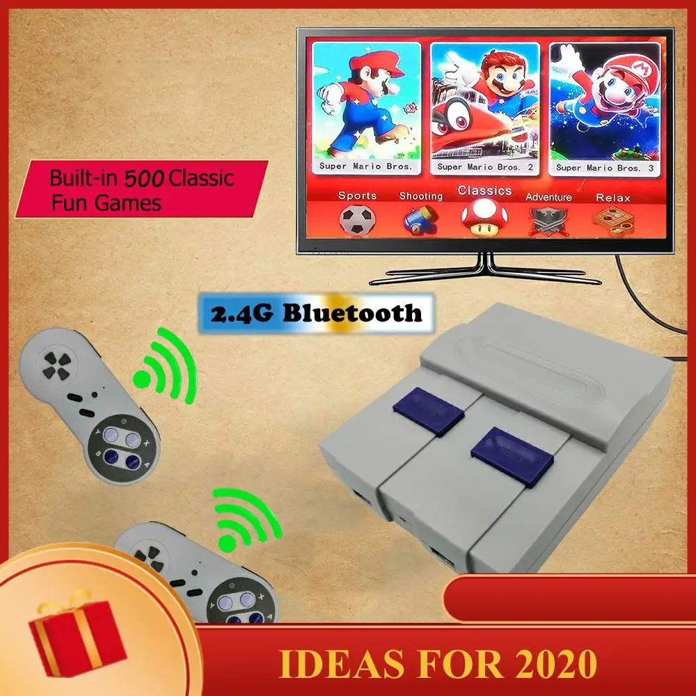 Mini Retro Game Console Wireless Game Joystick TV Handheld Player Controller Built-in 500 300 Games AV-out Video Console Gifts
Mini Retro Game Console Wireless Game Joystick TV Handheld Player Controller Built-in 500 300 Games AV-out Video Console Gifts