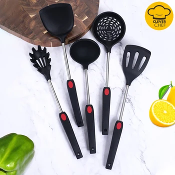 Silicone Stainless Steel Kitchenware Non-stick Cookware Cooking Tool Spatula Ladle Shovel Spoon Soup Kitchen Utensils Set
Silicone Stainless Steel Kitchenware Non-stick Cookware Cooking Tool Spatula Ladle Shovel Spoon Soup Kitchen Utensils Set