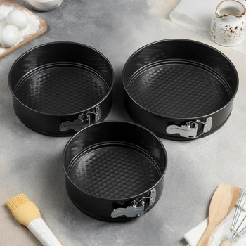A set of forms for baking split "Elin. Circle", 3 pieces: 17/19/21x6.5 cm, non-stick coating
A set of forms for baking split "Elin. Circle", 3 pieces: 17/19/21x6.5 cm, non-stick coating