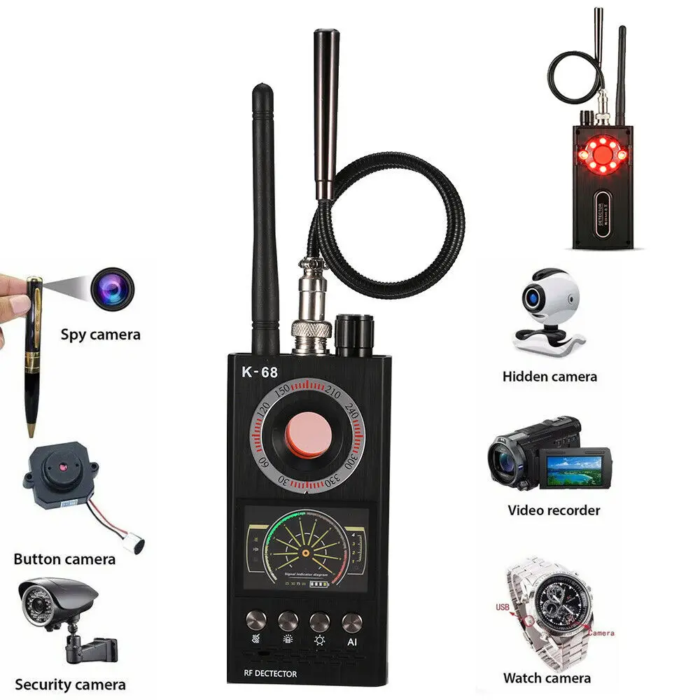 Anti-Spy Bug Detector Full Range Wireless Camera Cell Phone GPS RF Signal Detector Finder Jammer Signal Blocker
Anti-Spy Bug Detector Full Range Wireless Camera Cell Phone GPS RF Signal Detector Finder Jammer Signal Blocker