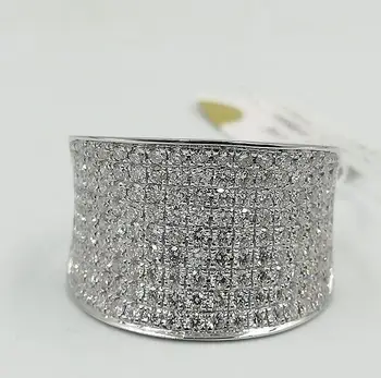 

Sparkling Luxury Jewelry 925 Sterling Silver Pave White Sapphire CZ Diamond Gemstones Promise Women Wedding Band Finger Ring