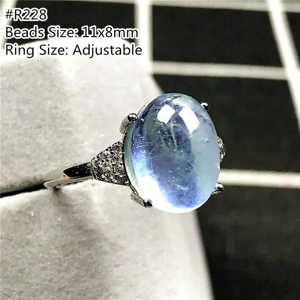 Подлинное кольцо из натурального океана голубого аквамарина ювелирные изделия
