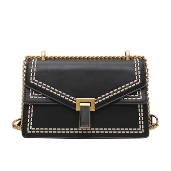 Solid Color PU Leather Crossbody Bags For Women 2020 Chain Fashion Small Shoulder Simple Bag Female Lock Handbags And Purses 
Solid Color PU Leather Crossbody Bags For Women 2020 Chain Fashion Small Shoulder Simple Bag Female Lock Handbags And Purses