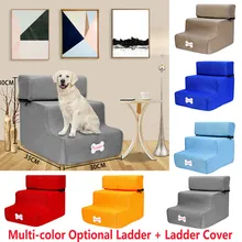 Casa de perros calientes escaleras para mascotas 3 escaleras escalones para perros pequeños gatos rampa para mascotas escalera antideslizante extraíble para perros cama escaleras suministros para mascotas(China)