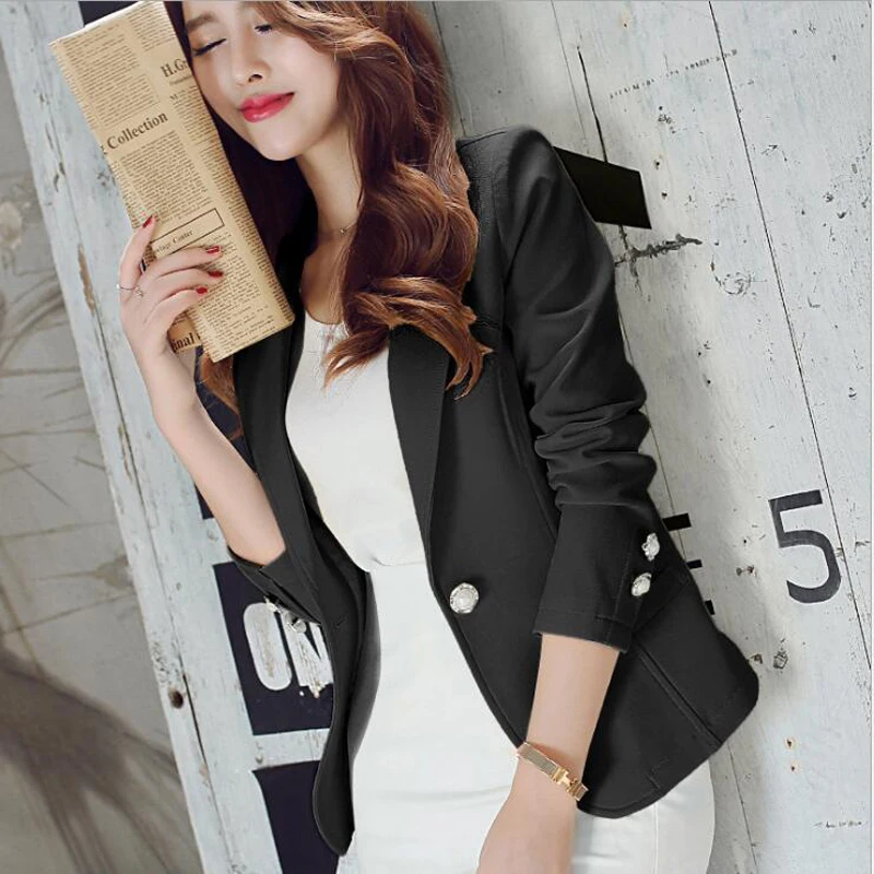 Fashion Blazer Feminino Womens Jackets And Coats Black Blazer Women Formal Jacket Office Work Ladies Coat abrigo mujer 2019
Fashion Blazer Feminino Womens Jackets And Coats Black Blazer Women Formal Jacket Office Work Ladies Coat abrigo mujer 2019