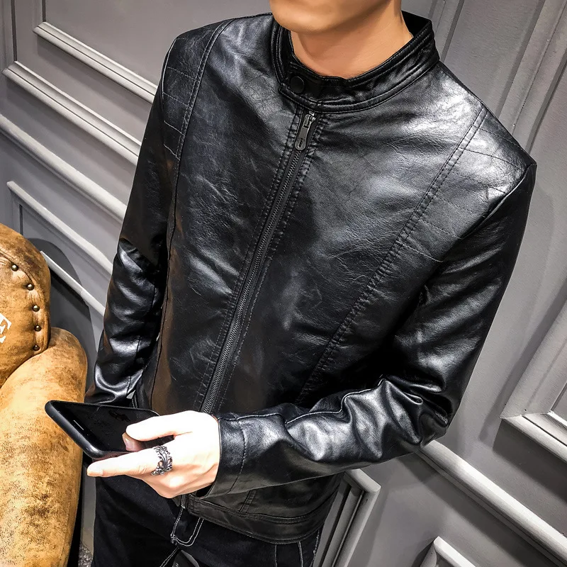 New Style MEN'S Leather Coat Men's Slim Fit Korean-style Handsome Leather Jacket Trend Youth Locomotive MEN'S Leather Coat Stand
New Style MEN'S Leather Coat Men's Slim Fit Korean-style Handsome Leather Jacket Trend Youth Locomotive MEN'S Leather Coat Stand