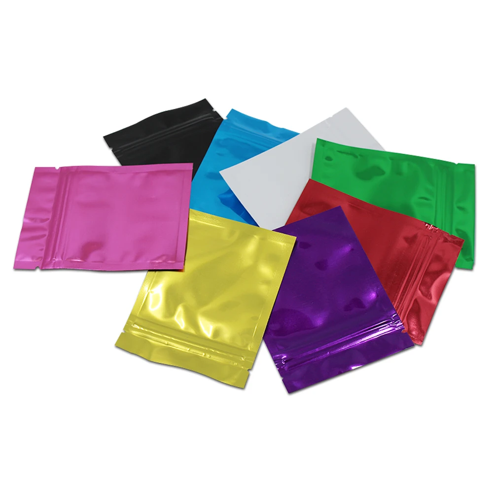 

100Pcs/lot 14*20cm Heat Sealable Zip Lock Aluminum Foil Retail Package Bag Mylar Foil Self Seal Zipper Packing Pouch for Storage