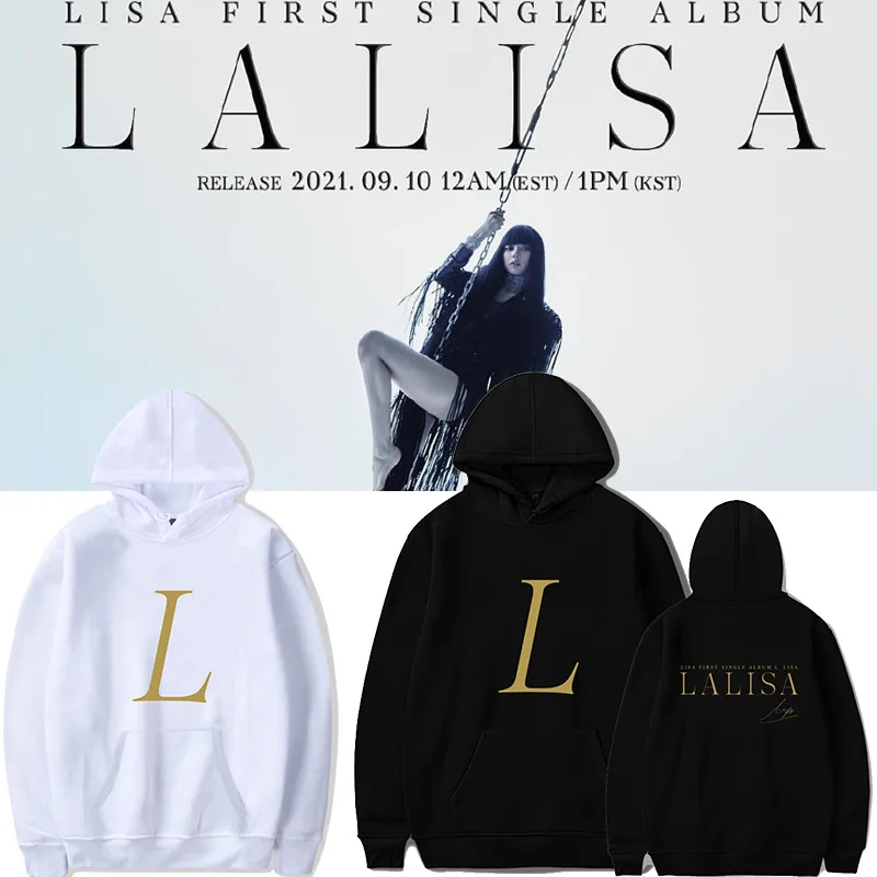 Толстовки Lalisa Лиза соло толстовка Свитшот в стиле K-POP хип-хоп с бархатной