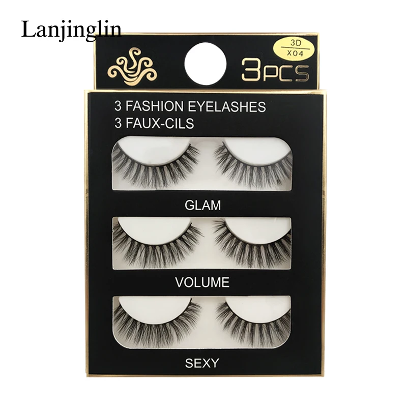 Faux Cils 3 Pairs False Eyelashes Soft Natural Long Wispy Fluffy 3D Mink Lashes Handmade Makeup Tool Extension Fake Eye Lashes 11 H544947327ee447d4a872cc4267e034f7l