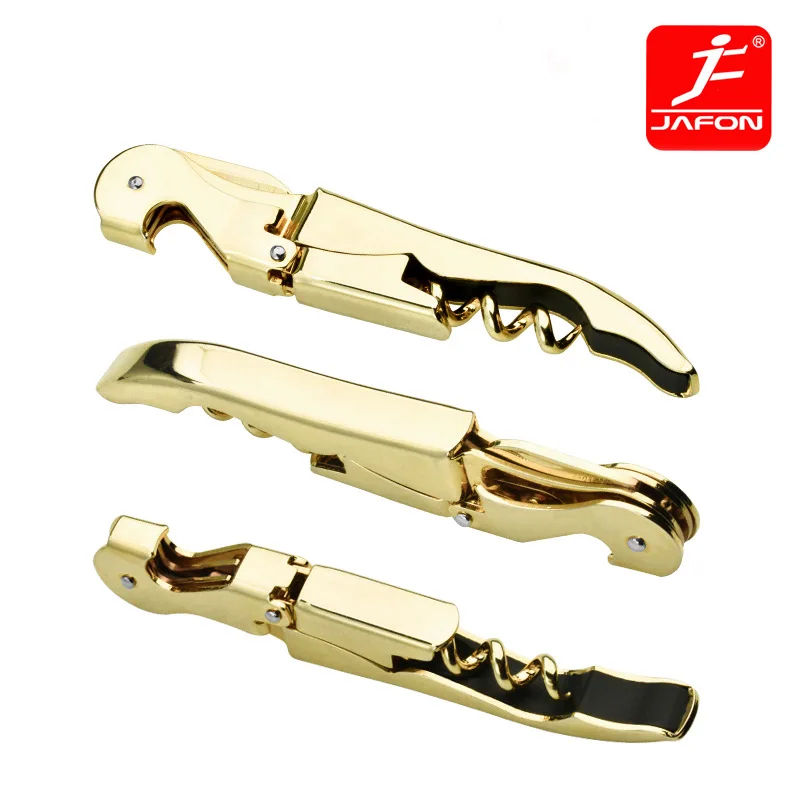 1PCS 3 in 1 Jafon Wine opener Bottle Corkscrew with Foil Cutter Pocket Opener Stainless Steel Plating Rose Gold Gunmetal