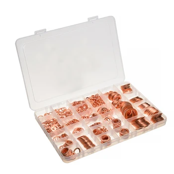 568pcs Solid Copper Washers 30 Sizes M5-M28 Assorted Copper Washer Gasket Set Flat Ring Seal Assortment Kit Hardware Accessories 
568pcs Solid Copper Washers 30 Sizes M5-M28 Assorted Copper Washer Gasket Set Flat Ring Seal Assortment Kit Hardware Accessories