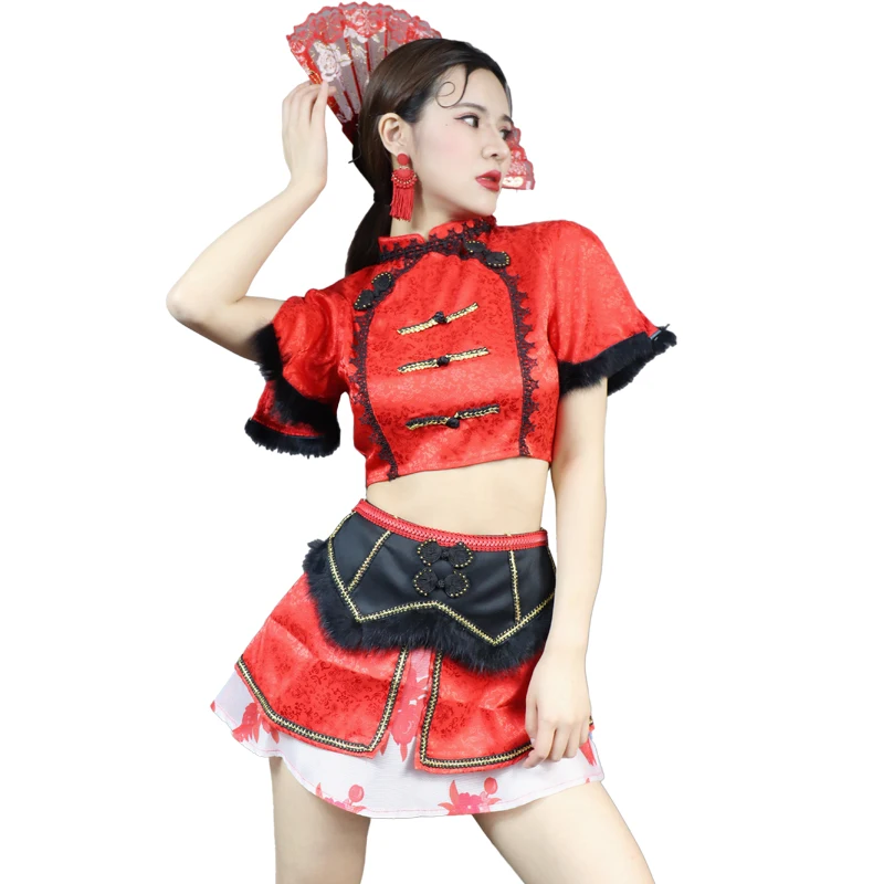 Фото Женский костюм для выступлений в китайском стиле танцевальный певицы взрослых