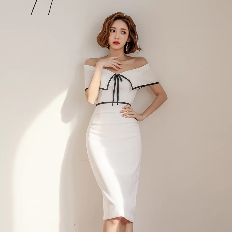 Fashion Summer Sexy Off the Shoulder OL Dress Lace-up Slim Waist Women Bodycon Dress Female Mid-length Sheath Dress vs163
Fashion Summer Sexy Off the Shoulder OL Dress Lace-up Slim Waist Women Bodycon Dress Female Mid-length Sheath Dress vs163