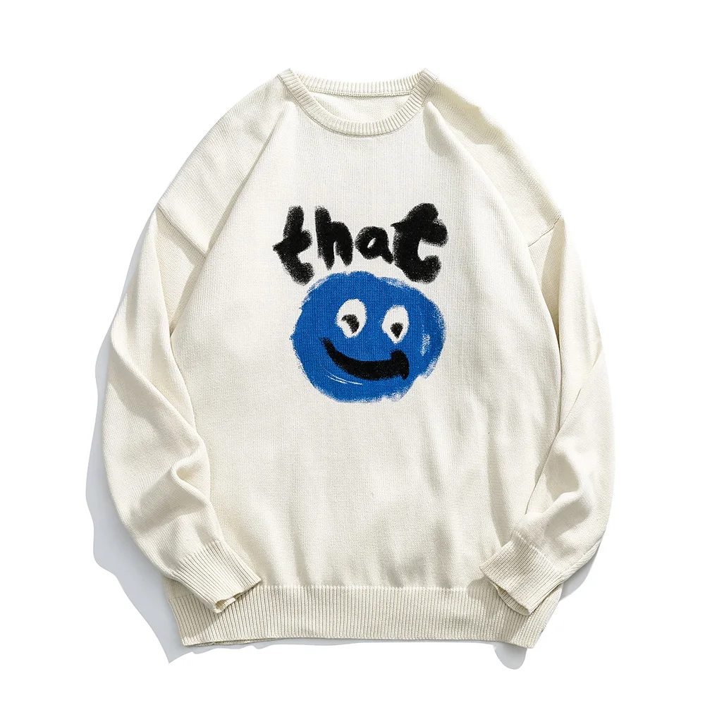 Cartoon pattern direct injection design loose round neck pullover sweater for men and women
Cartoon pattern direct injection design loose round neck pullover sweater for men and women