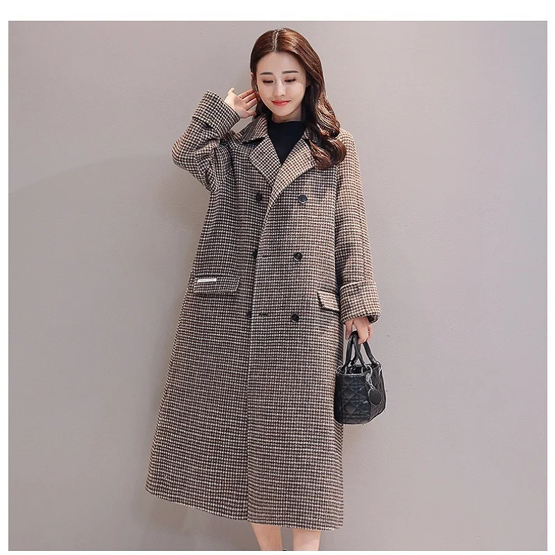Plaid Coat Women Long Woolen Winter Jackets Woman Tunic 2020 Casual Loose Coats Female Overcoat Casaco Feminino KJ270
Plaid Coat Women Long Woolen Winter Jackets Woman Tunic 2020 Casual Loose Coats Female Overcoat Casaco Feminino KJ270