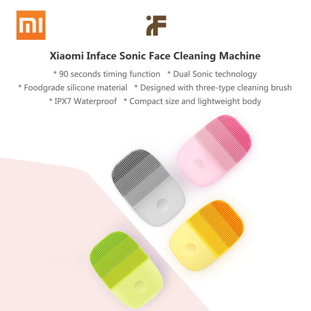 Xiaomi inFace Sonic Electric Beauty Face Deep Cleaning Machine Waterproof Facial Cleanse Skin Care Massager Blackhead Brush
Xiaomi inFace Sonic Electric Beauty Face Deep Cleaning Machine Waterproof Facial Cleanse Skin Care Massager Blackhead Brush