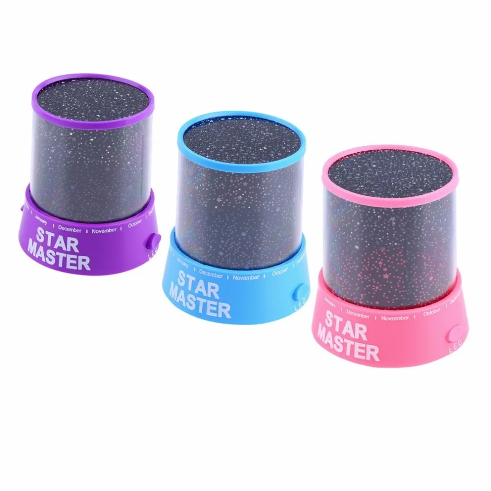 Romantic Cosmos Moon Colorful Master Star Sky Universal Night Light Kid Chidren Projector Lamp Christmas Gift Present Party Deco