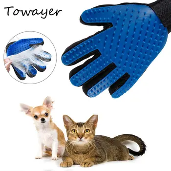 Cat Pet Grooming Deshedding Brush Gloves Effective Cleaning Back Massage Animal Bathing Fur Hair Removal Cat Dog Combs