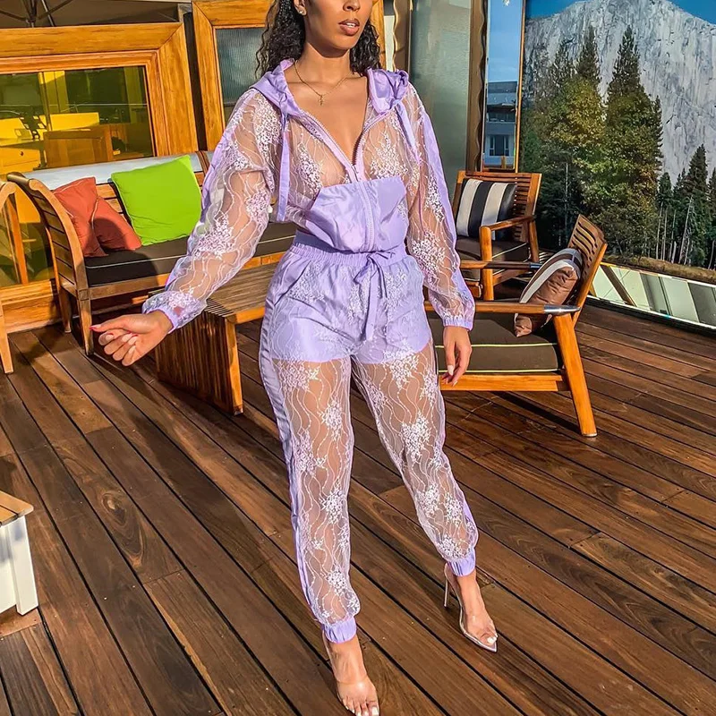 Sexy Lace 2 Piece Set Women Hooded Tracksuit Two Piece Set Top and Pants Sweat Suits Women Club Outfits Casual Matching Sets
Sexy Lace 2 Piece Set Women Hooded Tracksuit Two Piece Set Top and Pants Sweat Suits Women Club Outfits Casual Matching Sets