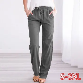 2020 Women Casual Loose Pants Solid Elastic Waist Cotton Linen Pants Spring Summer Plus Size Stretch Female Trousers Clothing
2020 Women Casual Loose Pants Solid Elastic Waist Cotton Linen Pants Spring Summer Plus Size Stretch Female Trousers Clothing
