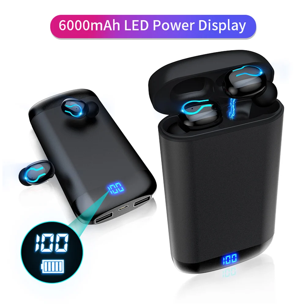 Q66 Wireless V5.0 Bluetooth Earphone HD Stereo Headphone Sports Waterproof Headset With Dual Mic And 6000mAh Battery Charge Case
Q66 Wireless V5.0 Bluetooth Earphone HD Stereo Headphone Sports Waterproof Headset With Dual Mic And 6000mAh Battery Charge Case