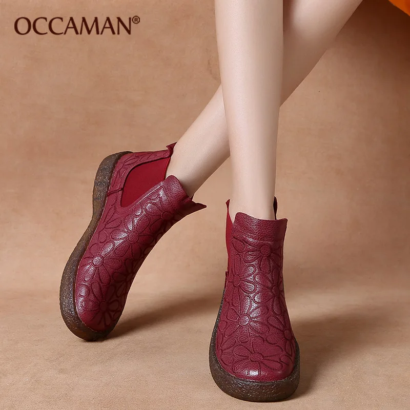 OCCAMAN Original Design Soft Embossed Flower Genuine Leather Flats Comfortable Women Martin Short Boots 16133
OCCAMAN Original Design Soft Embossed Flower Genuine Leather Flats Comfortable Women Martin Short Boots 16133