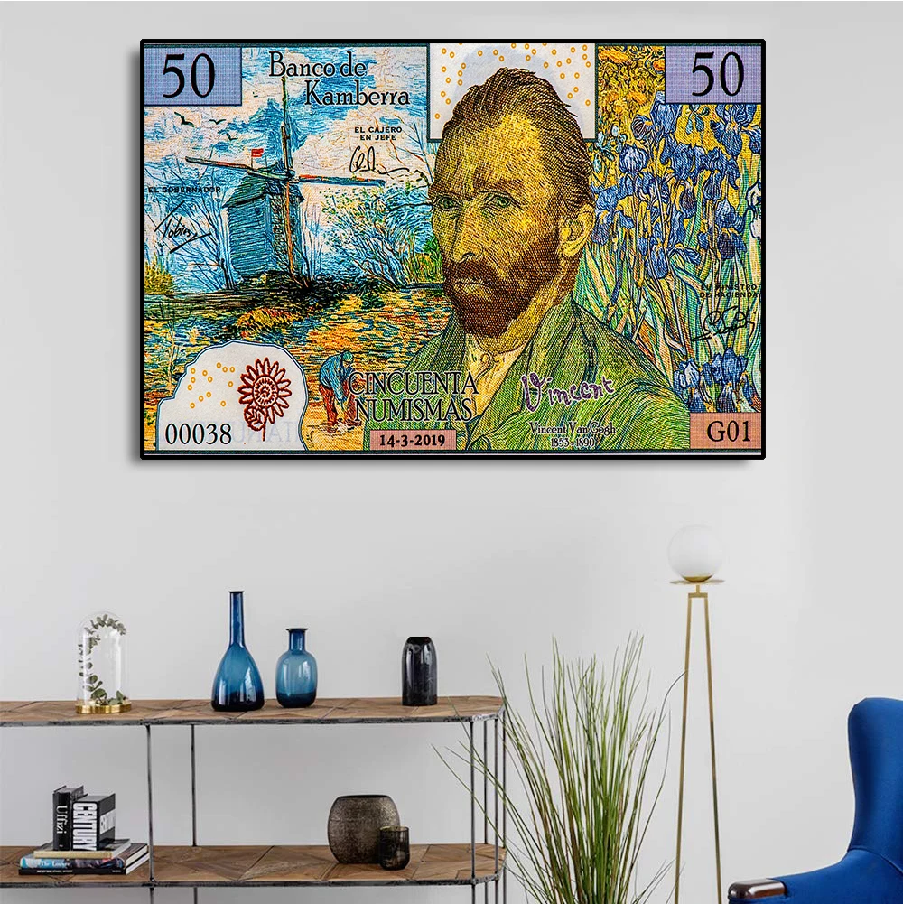 Canvas Painting Vincent Van Gogh self-portrait Canberra Commemorative Banknote Creative Decor Picture For Hotel Living Room
Canvas Painting Vincent Van Gogh self-portrait Canberra Commemorative Banknote Creative Decor Picture For Hotel Living Room