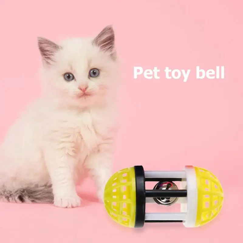 Plastic Colorful Cat Toy Play Kitten Fun Games Pets Interactive Funny Cat Bells Ball Toy