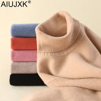 AIUJXK 2019 Fashion Cashmere Blended Turtleneck Knitwear Women Sweaters Autumn Winter Solid Color Pullovers Female Knitted Top
AIUJXK 2019 Fashion Cashmere Blended Turtleneck Knitwear Women Sweaters Autumn Winter Solid Color Pullovers Female Knitted Top