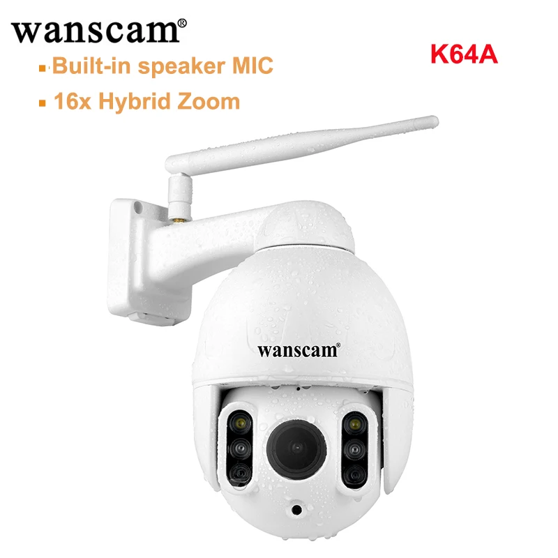 Original WANSCAM K64A 16x Hybrid Zoom 2MP 1080P Dual Light Source Night Vision 50m Network Cam With MIC Speaker Support TF Card |