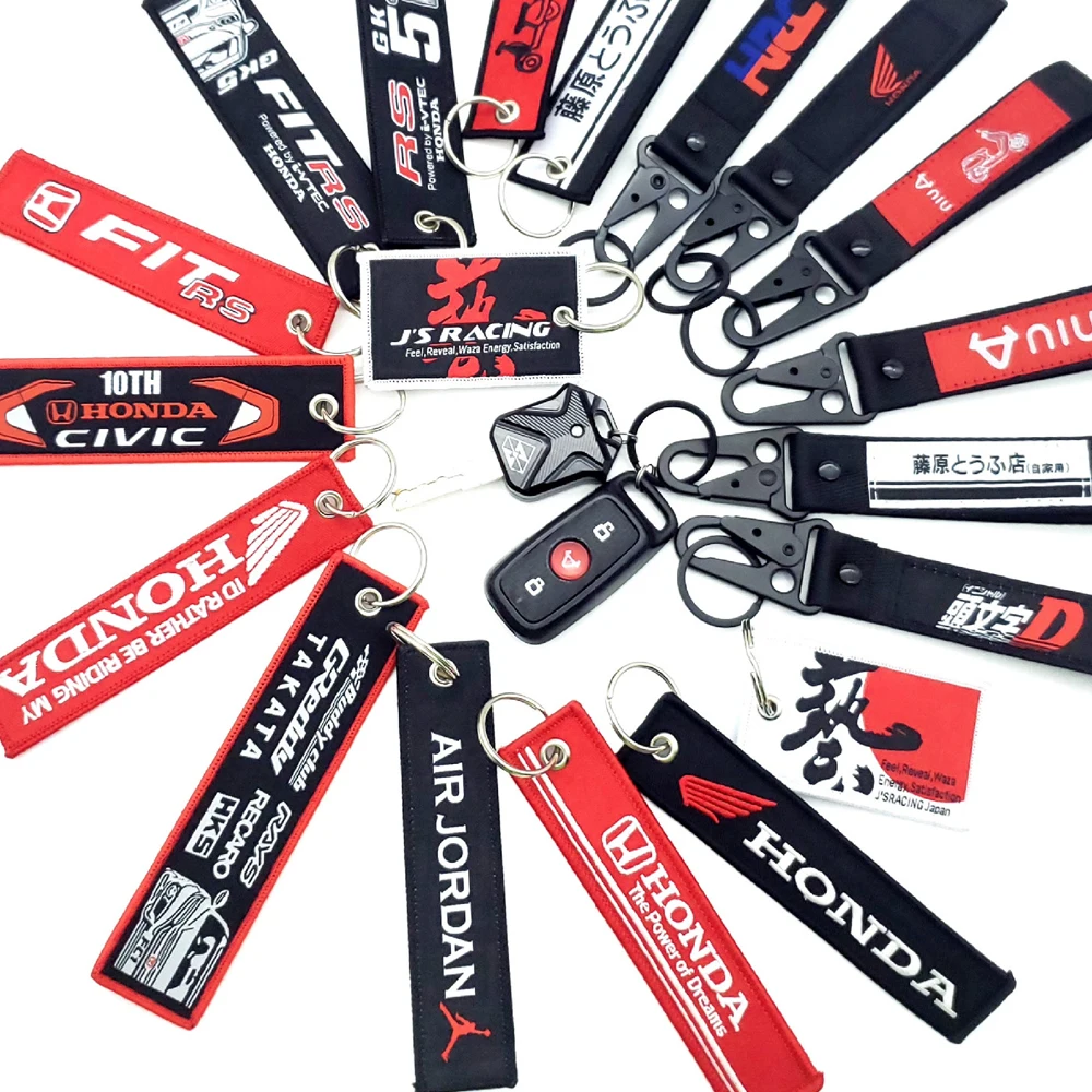 Fashion Tags Keychain Rectangle Polyester Embroidery motorcycle auto key ring JDM Racing Rock car accessories
Fashion Tags Keychain Rectangle Polyester Embroidery motorcycle auto key ring JDM Racing Rock car accessories