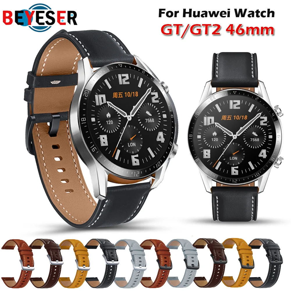 

Genuine Leather Strap For Huawei Watch GT 2 / Pro / 2E / GT 46mm Band 22mm Watch Strap GT2 gt2e Bracelet Watchband Wristband