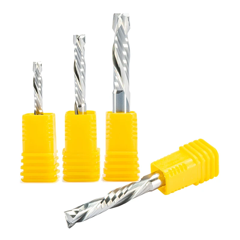 10Pcs SHK 4mm CEL 12-32mm UP & DOWN Cut Two Flutes Spiral Carbide Mill Cutter CNC Router Compression Wood End Bits | Инструменты