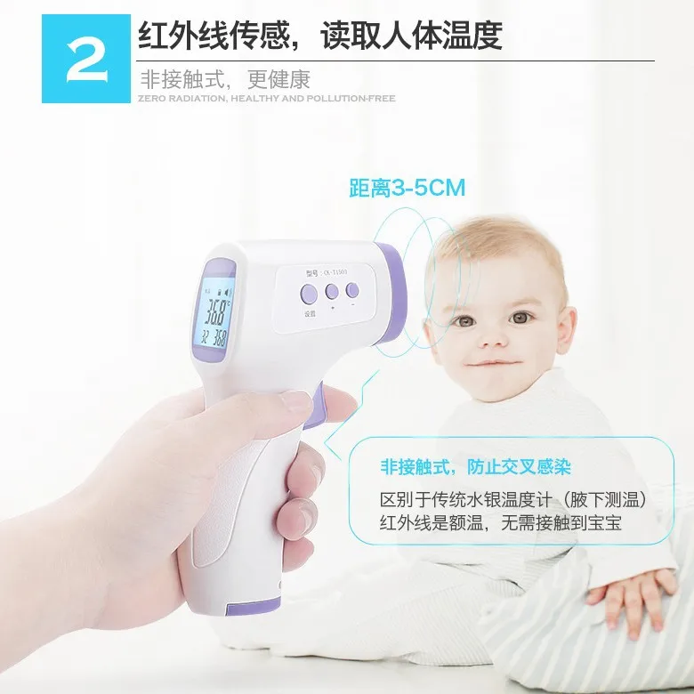 Non-contact electronic thermometer handheld infrared thermometer human thermometer forehead gun spot
Non-contact electronic thermometer handheld infrared thermometer human thermometer forehead gun spot