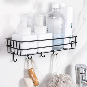 Perforated Bathroom Towel Rack Washstand Cosmetic Storage Rack Wall-mounted Creative Row Hook Rack Kitchen Bathroom Tools
Perforated Bathroom Towel Rack Washstand Cosmetic Storage Rack Wall-mounted Creative Row Hook Rack Kitchen Bathroom Tools