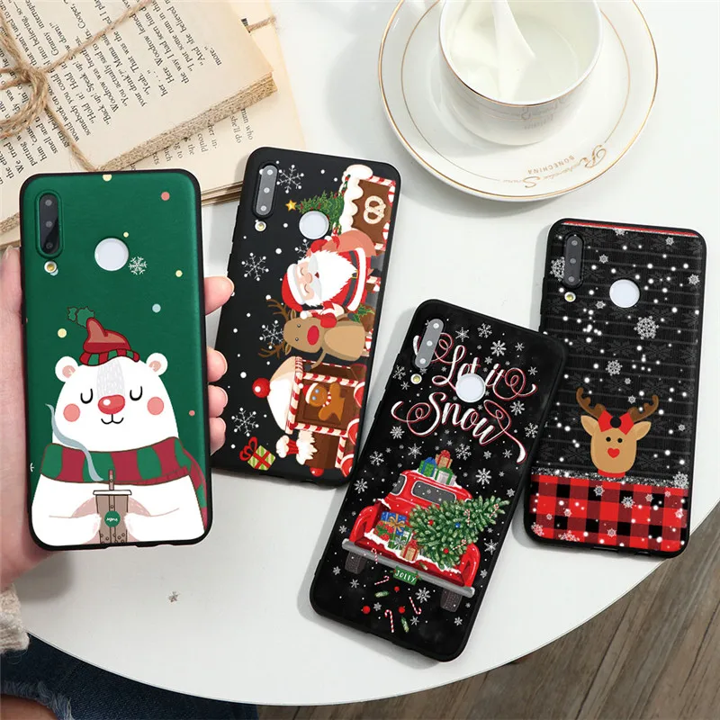 Рождественский чехол для Huawei P30 P20 P40 Mate 10 20 Lite E Pro P Smart Y6 Y7 Y9 2019 Honor 9X 9A 9C 8A 10i 20i TPU