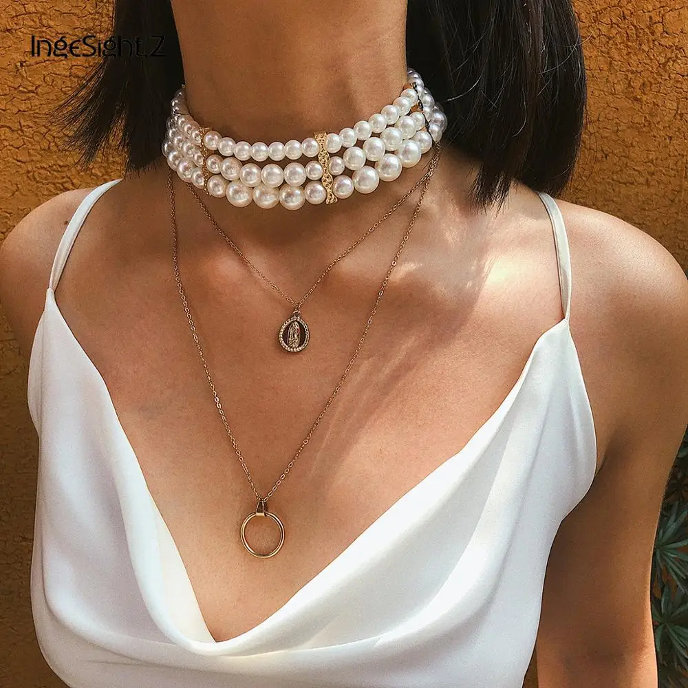 IngeSight.Z Punk Multi Layered Imitation Pearl Choker Necklace Collar Statement Virgin Mary Pendant Necklace for Women Jewelry
IngeSight.Z Punk Multi Layered Imitation Pearl Choker Necklace Collar Statement Virgin Mary Pendant Necklace for Women Jewelry