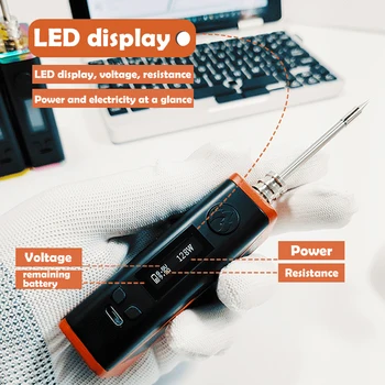Portable USB rechargeable high-power soldering iron LED digital display voltage regulating soldering pen 2000mah lithium battery
Portable USB rechargeable high-power soldering iron LED digital display voltage regulating soldering pen 2000mah lithium battery