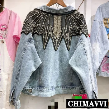 Jeans Coat Women's Autumn Short Denim Jacket 2020 New Spring Heavy Industry Diamond Beading Jeans Jackets Student Loose Coats
Jeans Coat Women's Autumn Short Denim Jacket 2020 New Spring Heavy Industry Diamond Beading Jeans Jackets Student Loose Coats