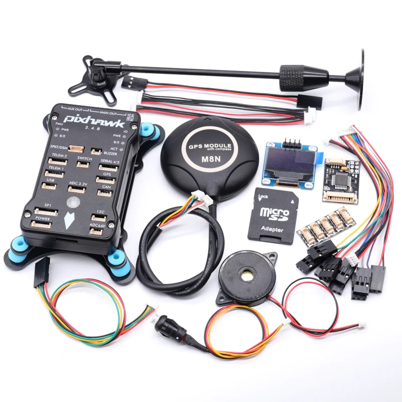 Pixhawk2.4.8 PX4 PIX 32 Bit Flight Controllerw/4G SD +M8N GPS+OSD OLED+Buzzer+PPM+I2C+gps stand+shock Absorber+card reader
Pixhawk2.4.8 PX4 PIX 32 Bit Flight Controllerw/4G SD +M8N GPS+OSD OLED+Buzzer+PPM+I2C+gps stand+shock Absorber+card reader