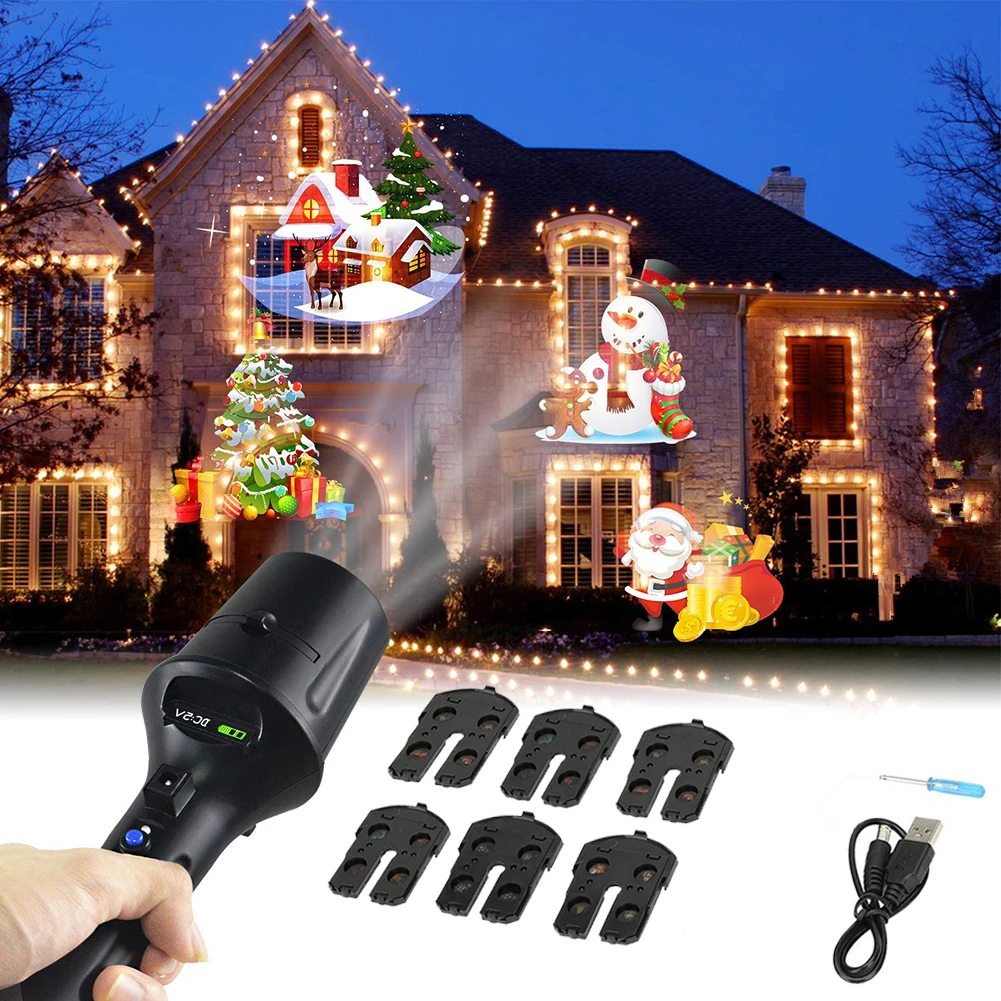 7 Slideshow Christmas LED Flashlight Projector Light Stage Light Snowflake Projection Outdoor Waterproof Home Garden Decor
7 Slideshow Christmas LED Flashlight Projector Light Stage Light Snowflake Projection Outdoor Waterproof Home Garden Decor