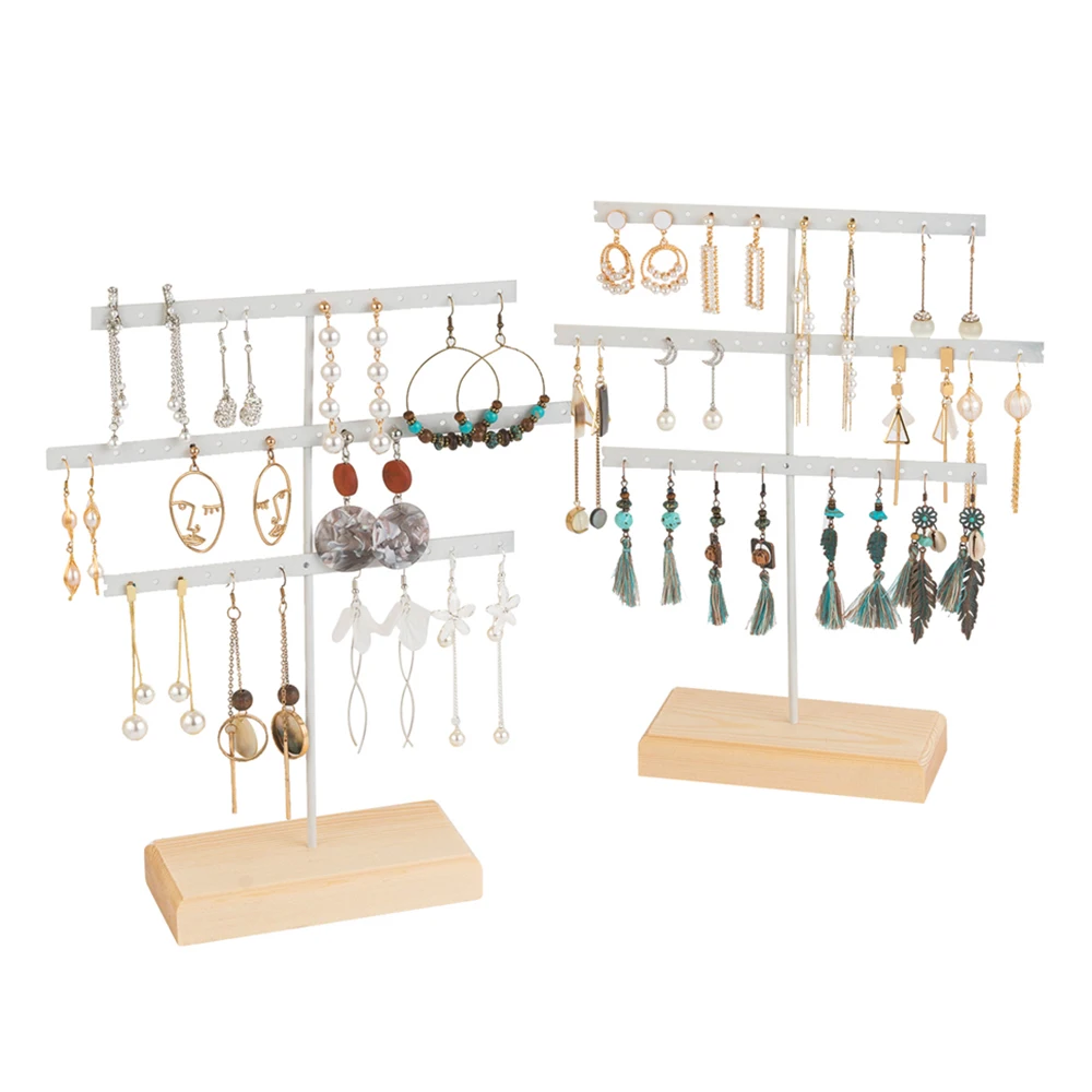 3 Layer Jewelry Earring Stand Holder Organizer 69 Holes with Wood Base Display Rack for Women Girls Gift
3 Layer Jewelry Earring Stand Holder Organizer 69 Holes with Wood Base Display Rack for Women Girls Gift