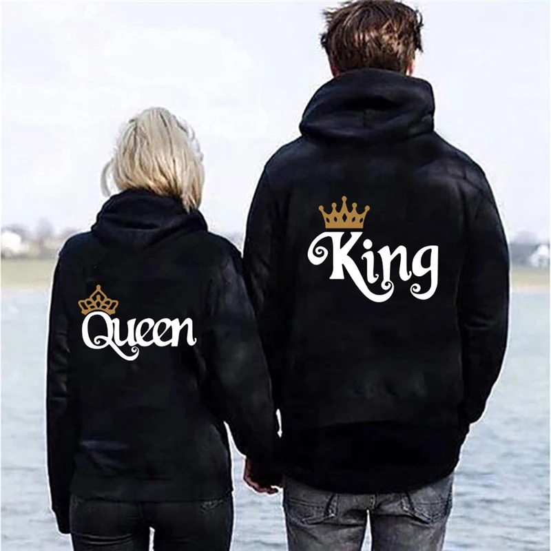 Women Full Sleeve QUEEN Poker Couple Hoodies