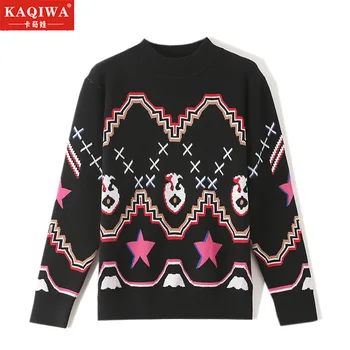 2020 winter new net red same high collar sweater Korean half high collar color matching star pattern knitted pullover 
2020 winter new net red same high collar sweater Korean half high collar color matching star pattern knitted pullover