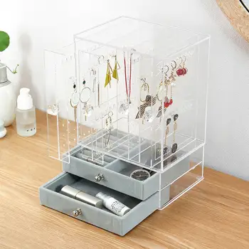 Transparent Earrings Rings Jewelry Storage Box Display Stand Rack Draw Holder Earrings Jewelry Display Rack 
Transparent Earrings Rings Jewelry Storage Box Display Stand Rack Draw Holder Earrings Jewelry Display Rack