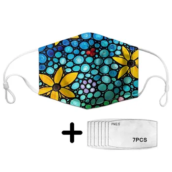 Colorful Art Painting Anti Dust Mask with PM2.5 Filters Adjustable Non-disposable Face Masks Women Mouth Protect Cover Custom
Colorful Art Painting Anti Dust Mask with PM2.5 Filters Adjustable Non-disposable Face Masks Women Mouth Protect Cover Custom